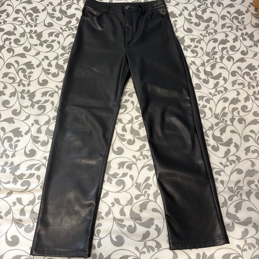Women's Faux Leather Pants - Size 8